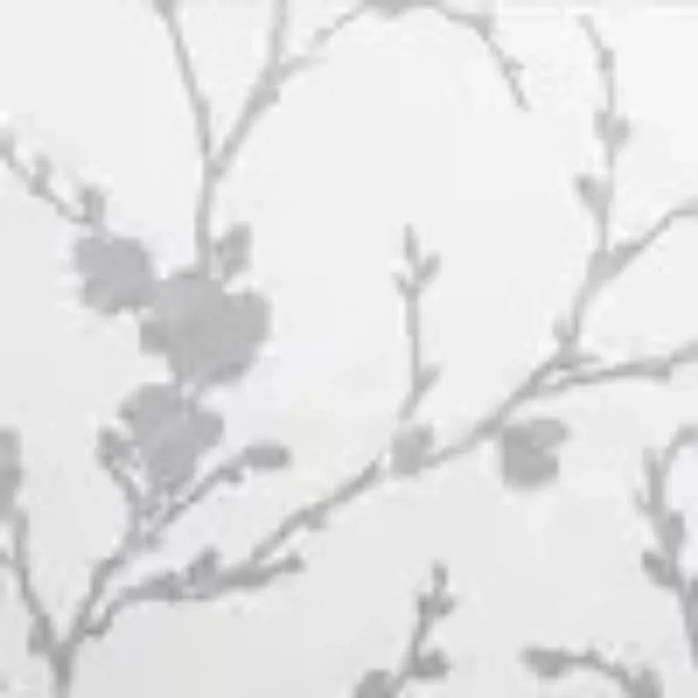 NEW Graham & Brown Meiying Floral Wallpaper Chalk White Silver Metallic Bloom